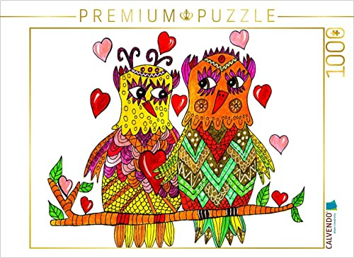 CALVENDO Puzzle Verliebte Eulen | 1000 Teile Lege-Größe 64 x 48 cm Foto-Puzzle für glückliche Stunden