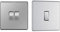 BG Electrical fbs42 Screwless Flat Plate Double Light Switch, Brushed Steel,20A 16AX, 2 Way & fbs12 Screwless Flat Plate Single Light Switch, Brushed Steel, 2-Way, 16AX