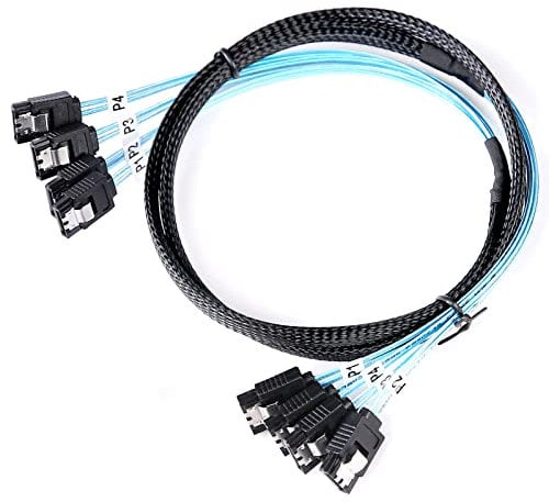 ADCAUDX Cable SATA-III de 1 m, 4 piezas/juego-SATA-6Gbps HDD-SDD, cable de datos de repuesto para servidor, Bitcoin, computadora, SSD, disco duro, CD, DVD, unidades Raid (3.3 pies)