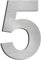 Hausnummer aus Edelstahl 304 - Gebürsteter Edelstahl Silber Finish - Moderner Schwimmendes Aussehen und Einfache Installation - inkl. Montagematerial - Schriftart Arial - Höhe 20cm - Ziffer 5