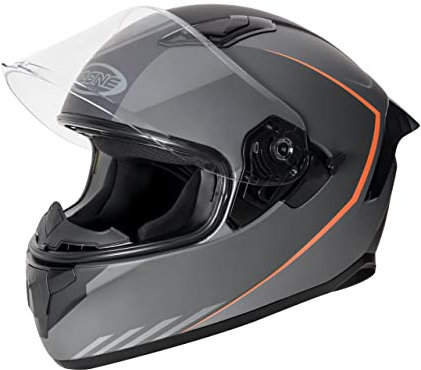 OZONE MOTO Sprint Motorradhelm | Breiter Sichtwinkel | 2 Größen EPS | Zahlreiche Belüftungskanäle | Sonnenblende | Anti-Fog-Visier