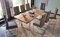 expendio Essgruppe Carson Eiche Bassano massiv 180x76x100 cm + Schwingstühle Salvina 1 Sand grau Tischgruppe Esszimmer