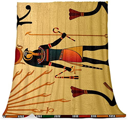 TBOUOBT Überwurfdecke, Bettdecke, Komfort, weich, flauschig, für Jungen und Mädchen,Altägyptische klassische Malerei