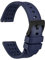 WOCCI 22mm Rallye Uhrenarmband, FKM Gummi Armband, Schnellverschluss, Schwarze Matte Schnalle (Blau)