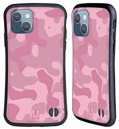 Head Case Designs Pink Weiche Camo Hybride Handyhülle Hülle Huelle kompatibel mit Apple iPhone 13