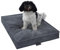MyBestBuddy Hundekissen Visco grau 60x40 cm S mit POSO-Cord Stoff mit Viscoseschaum und Komfortschaum-Flocken, 40°C waschbar - Hundebett/Haustierbett für kleine Hunde oder Katzen, 60 x 40 cm