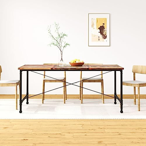 Homgoday Industriestil Esstisch aus recyceltem Holz, mehrfarbig, 180x90x76 cm, für Küche oder Esszimmer - Vintage Look Model243995