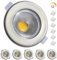 Wondlumi 6er LED Einbaustrahler Dimmbar 7W Set LED Spots 230V Rund Gebürstet Edelstahl Spots Deckenleuchte 4000K Neutralweiß 600LM Einbauspots 65-85mm Lochmaß