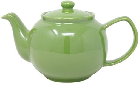 UNIQUE HOME LIVING Brights Olive Green Porcelain Green Tea Coffee 6 Cup Teapot