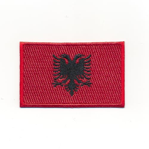 30 x 20 mm Albanien Tirana Flagge Europa Patches Aufnäher Aufbügler 1197 Mini