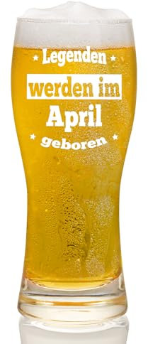 Joymaking Bierglas Geschenke für Männer - Geburtstagsgeschenk im April für Papa, Freund, Mitarbeiter, Sohn, Opa - Sinnvolles Lustiges Geschenk 15oz