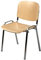 Topsit Besucherstuhl ISO, Bequemer Konferenzstuhl, stapelbar, mit Sitz und Rückenlehne aus Holz. (Chrom Gestell)