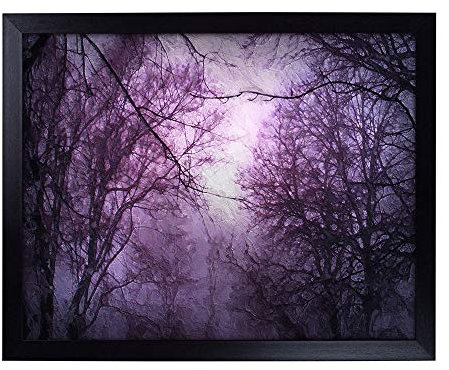 Lap Tray with Cushion | Purple Sky Behind the Winter Trees | Padded Bean Bag Cushion | For Eating, Working, Crafting, Laptop | Portable Table Desk