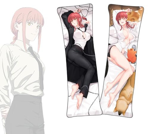 Dakimakura Chainsaw Man Makima Dakimakura Short Plush Fabric Double Sided Anime Body Pillow Cover