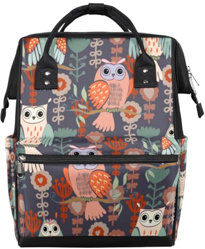 Tavisto Bearing Topics Wickeltasche, Rucksack, multifunktional, wasserdicht, große Wickeltaschen für Mütter und Väter, Zweige Eule, Zweige Eule
