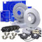 ATE Bremsenset inkl. Bremsscheiben vorne Ø 314 mm belüftet + hinten Ø 302 mm voll und Bremsbeläge vorne + hinten und Verschleißkontakt Kompatibel mit AUDI A6 C6 (4F2), A6 C6 Avant (4F5)