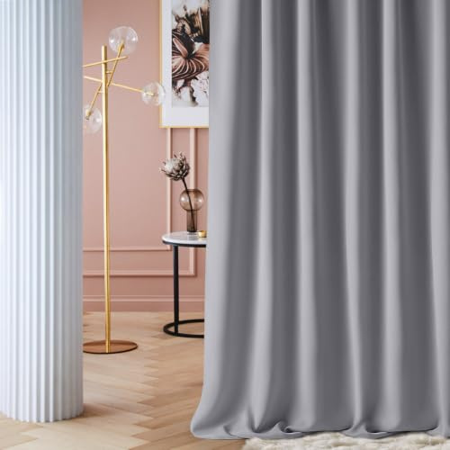 ROOM99 Vorhang mit Ösen Laurel 140 x 250 cm Hellgrau, 1 Stück | Verdunkelung Blickdicht Schiebegardinen Curtain Wohnzimmer Schlafzimmer