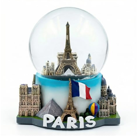 VILLA CRAFT Paris Schneekugel mit Musik, Farbe: