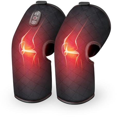 COMFIER Knie Massagegerät mit Wärme, Vibration Knie-Massagegerät, beheizte Kniebandage Wrap für Stress Relief，Geschenke für Männer und Frauen