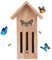 Lambo Schmetterlingshaus für den Garten – Schmetterlingshotel aus Naturholz aus Holz, Schmetterlingshaus, 11,2 x 3,9 x 3,2 Zoll auf dem Boden oder zum Aufhängen an der Wand eines Baumes, nützlicher