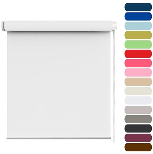 Skylight Roof Windows and Blinds 90 x 200 cm Without Drilling, Translucent and Darkening, Blackout Blind No Drill Blackout, Portable Blackout Blinds for Bedroom, for any Room, White