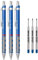rOtring Tikky Leichter Kugelschreiber mit gummiertem Griff, blauer Schaft, 3 Stück, Tikky Jumbo-Kugelschreiberminen, 3 Stück, blaue Tinte