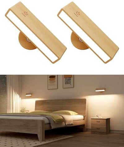 DetarZinLED Battery Operated Wall Sconces,Magnetic Wall Lights Indoor with 50 LED,Touch Control Dim 360°Rotation,4000mAh Rechargeable Wireless Wall Lamp for Bedroom,Living Room(2 Pack)