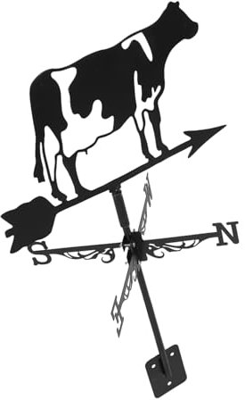 Milisten 1satz Kuh Wetterfahne Aus Retro Windrichtungsanzeiger Für Garten Dach Wetterfahne Tierornament Praktische Dekoration Für Außenbereiche Installieren Langlebig