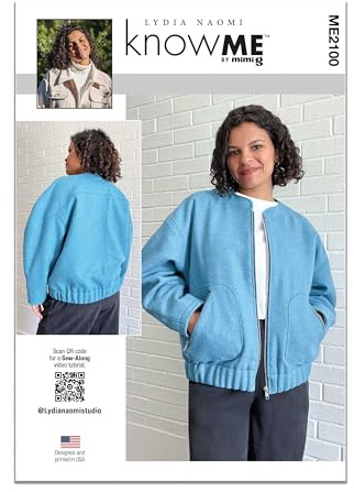 KNOW ME Sewing Pattern ME2100Y5 Misses' Bomber Jacket by Lydia Naomi Y5 (18-20-22-24-26)