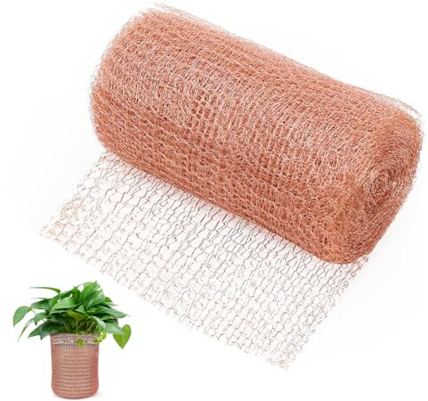 UQTUKO Kupferband Gegen Schnecken, 12,7cm*12m Anti Schneckenzaun reines Kupfernetz Kupfergeflecht schneckenschutz hochbeet für Garten schneckenabwehr, Anti Nacktschnecken, Mäuse