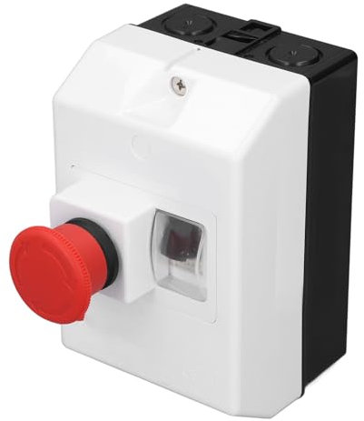 Disjoncteur de Circuit de Protection Moteur, Disjoncteur de Moteur 4 à 6,3A avec un Voyant de Bouton D'arrêt D'urgence, Interrupteur de Réinitialisation Manuelle pour la Batterie