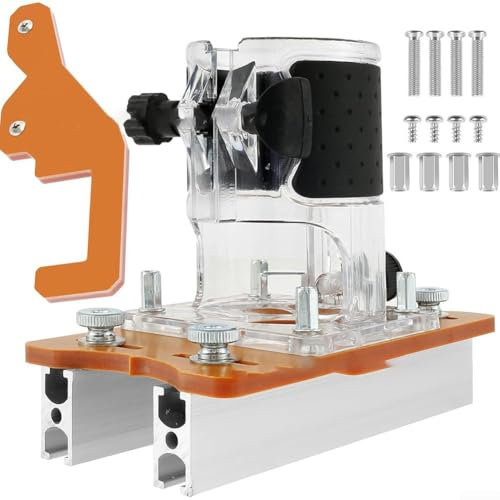 Eawfgtuw Base de défonceuse à bois 2 en 1 compacte avec support de rainurage pour le travail du bois, chanfreinage, rainurage, coupe courbée, alliage d'aluminium, diamètre intérieur de 65 mm, plage