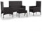 Wenjingqi 319498 Poly-Rattan Loungeset 4-teilig, schwarz