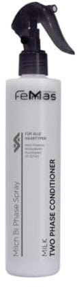 FemMas Bi-Phase Spray Milk Sofortpflege 320ml | Leave-in Pflege | Glanz und Geschmeidigkeit | Milchproteine beugen Haarausfall vor