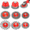 8 Pièces Brosse Métallique pour Perceuse Meuleuse D'angle, Brosse Métallique Meuleuse avec Filetage M14，Brosse Metallique de 75mm 100mm 125mm 115mm de Diamètre à Nœud Torsadé pour Dérouillage Polissag