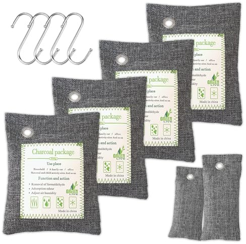 Activated Charcoal Odor Absorber, Bamboo Charcoal Air Purifying Bag. | Odor Deodorizer and Eliminator for Cars, Refrigerators, Shoes, Pets, Closets, and More.
