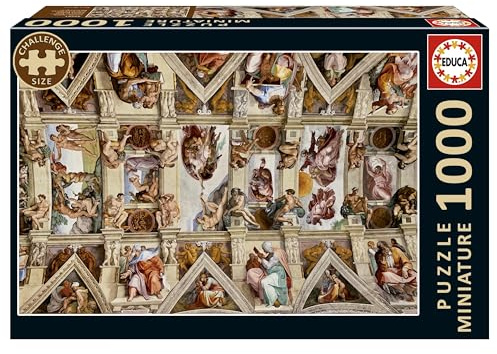 Educa - 1000-teiliges Miniatur-Puzzle für Erwachsene | Miniatur der Sixtinischen Kapelle | Maße: 30 x 46 cm | Ab 14 Jahren (20581)