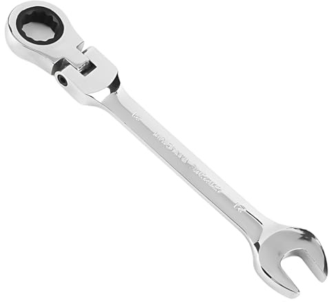 XLTXWD 13mm Ratchet Spanner, Flexible Head Ratchet Spanner with Reversible Mechanism, Professional Tool for Automotive Repair and Home Maintenance, Single 13mm Adjustable Spanner