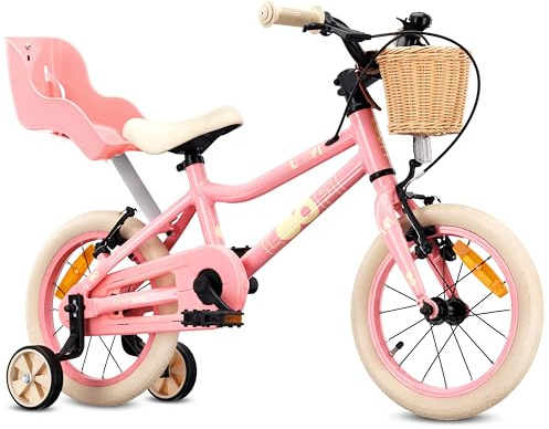 sun baby LOOFI Kinderfahrrad 14–16 Zoll aus Aluminium | leichtes Fahrrad für Kinder ab 3 Jahren, Stützräder, Korb und Klingel