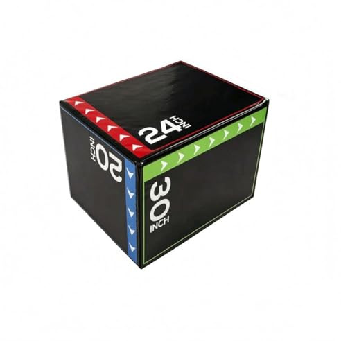 Ronyme Trainings Sprungplattform Plyobox Trainingsbox Sprungkiste Fitnessbox mit Sichtbaren Markierungen Und Genähter Oberfläche für Struktur Und Halt für