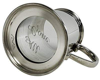 Wentworth Zinn – Alle Gone geätztes Glas Boden Zinn Baby Tasse Geschenk Andenken
