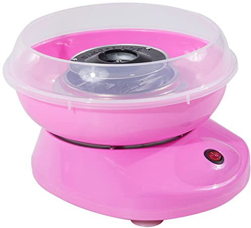 HOMCOM Zuckerwattemaschine, einfach zu bedienendes Zuckerwattegerät, für Erwachsene und Kinder, Edelstahl, PP, Rosa