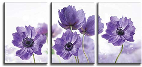 Leinwandkunst Wanddekoration für Schlafzimmer Lila Blume Bloom Nahaufnahmen Bilder Drucke auf Leinwand Wanddekoration für Schlafzimmer Einfaches Leben Moderne Minimalismus Kunstwerk Gerahmte