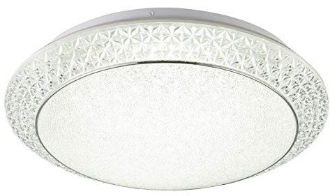 GLOBO Deckenlampe Kristall Dimmbar Rund Deckenleuchte LED Wohnzimmerlampe (Schlafzimmerlampe, 41 cm, 28 Watt, Fernbedienung, Warmweiß bis Tageslichtweiß)