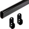 Gedotec Schrankstange Kleiderstange Schwarz, Schrankrohr OVAL mit 1000 mm, 30 x 15 mm aus Stahl, 1 Set mit 2 Stk. Seitenwand-Schrankrohrlager für Wandmontage, platzsparendes Kleiderstangensystem