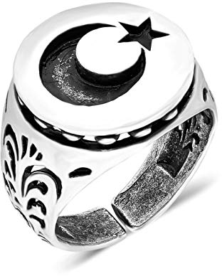 ÜLKÜCÜ Market Ring Edelstahl Herrenschmuck größenverstellbar Türkei Atatürk Bozkurt Göktürk Osmanli Silber