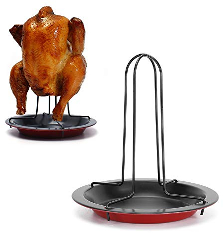 Rôtissoire de poulet vertical antiadhésif avec support de poulet portatif de base pour four à gril ou fumoir