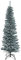 SHATCHI Künstlicher, beflockter schmaler Weihnachtsbaum, Dekoration mit Spitzen Spitzen und Metallständer, 1,8 m, Frostgrün, 1,8 m