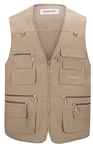 Hwalleum Herren Leichte Freizeitweste, Outdoor, Herren, mehrere Taschen, Weste, Casual, Sportjacke, Journalisten, atmungsaktiv, langlebig, ärmellos, für Camping, Angeln, Jagd, Fotografie