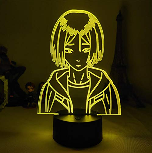 3D Nachtlicht Bunte RGB LED Illusion Lampe Anime Haikyuu Hinata Shoyo Sugawara Kageyama Tobio Kind Weihnachten Geburtstagsgeschenk-7 Farbe keine Fernbedienung